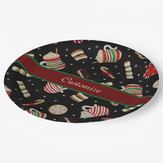 Assiettes En Carton Café Latte Christmas Café (Angle)