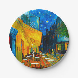 Assiettes En Carton Café Van Gogh Terrasse en soirée
