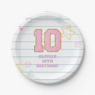 Assiettes En Carton Cahier de notes Varsity preppy pastel patch 10e an