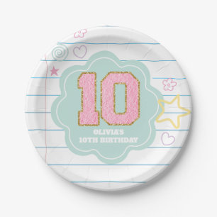 Assiettes En Carton Cahier de notes Varsity preppy pastel patch 10e an