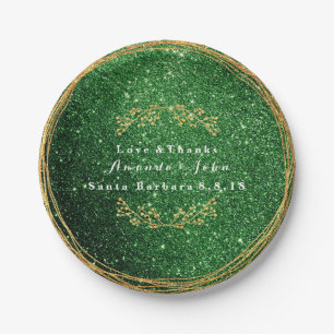 Assiettes En Carton Cali Green Greenery Gold Floral Parties scintillan