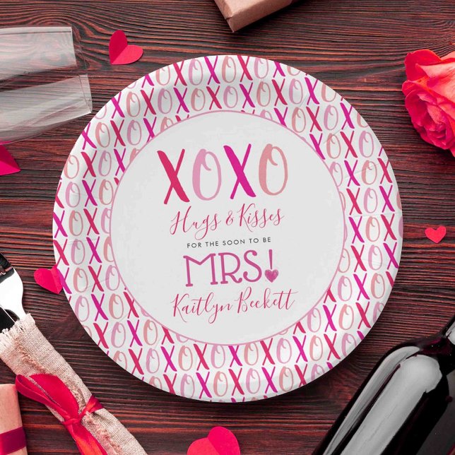 Assiettes En Carton Câlins & Bisous (XOXO) Saint-Valentin Enterrement  (Créateur téléchargé)