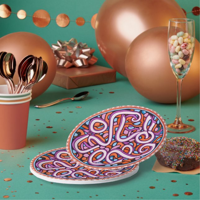 Assiettes En Carton calligraphie arabe (Multi)