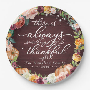 Assiettes En Carton Calligraphie Florale Chic Rustique pour le Dîner d