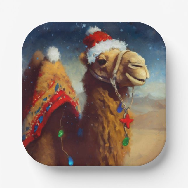 Assiettes En Carton Camel de Noël 3 (Recto)