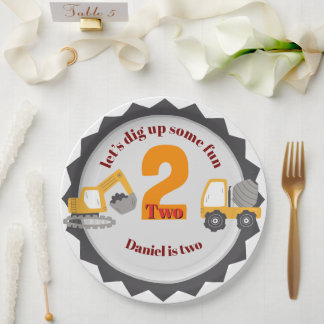 Assiettes En Carton Camion à benne de construction