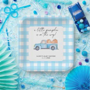 Assiettes En Carton Camion bleu Un Baby shower Automne Un Peu Citrouil