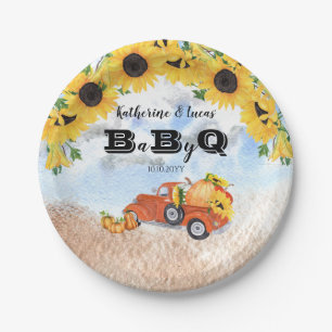 Assiettes En Carton Camion Citrouille Automne Sunflowers Baby BBQ Do