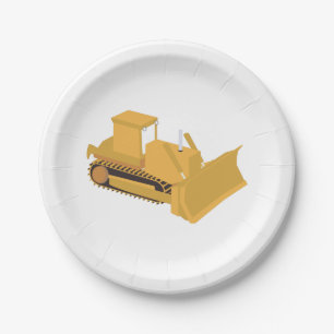 Assiettes En Carton Camion de construction Bulldozer