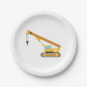 Assiettes En Carton Camion de construction de grue