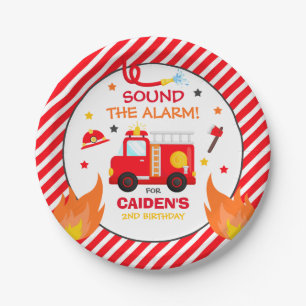 Assiettes En Carton Camion d'incendie Décorations de fête d'anniversai