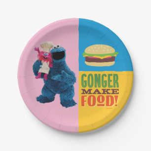 Assiettes En Carton Camion fourré de Cookie Monster Gonger Make Food