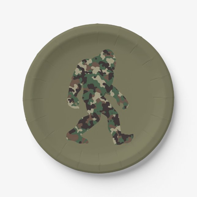 Assiettes En Carton Camo Bigfoot Sasquatch (Devant)