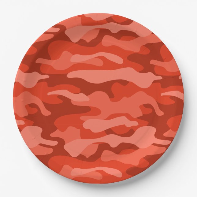 Assiettes En Carton Camo monochrome Soda orange (Devant)