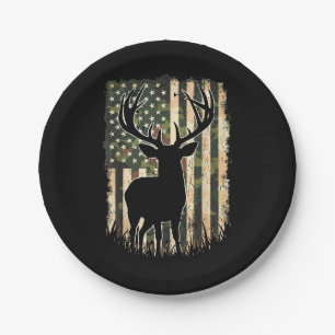 Assiettes En Carton Camo US Drapeau Chasse aux Cerfs Chasse au Camofla