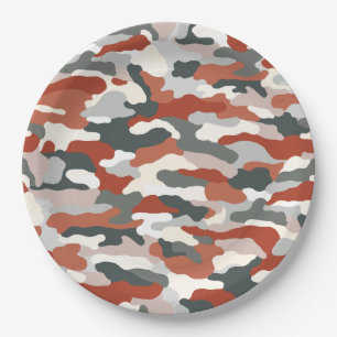 Assiettes En Carton Camouflage du désert