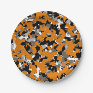 Assiettes En Carton Camouflage en tan gris orange Camo pour impression