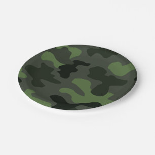 Assiettes En Carton camouflage gris vert foncé no.14 imprimer