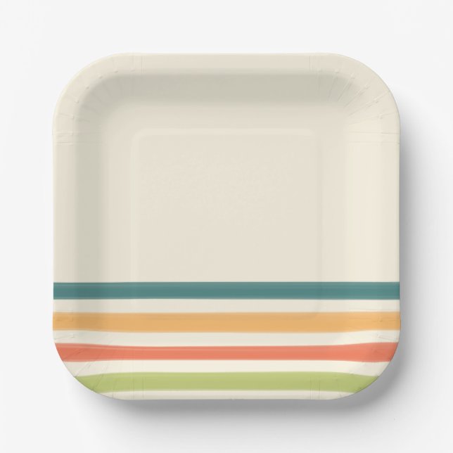 Assiettes En Carton Camp chaos retro stripe (Recto)