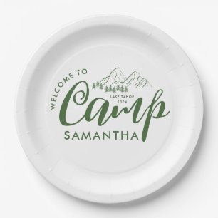 Assiettes En Carton Camp Personnalisé Bachelorette Party Moderne Rusti