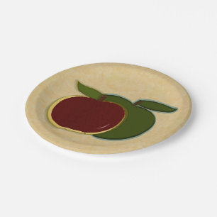 Assiettes En Carton Campagne Pommes Rouge Vert