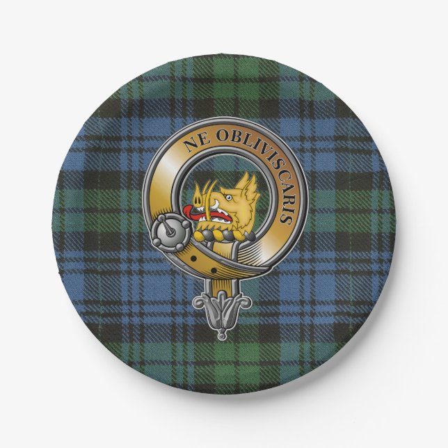 Assiettes En Carton Campbell Tartan & Badge (Devant)