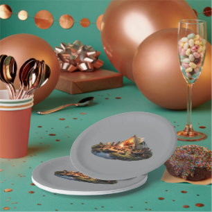 Assiettes En Carton Camping Avec Des Amoureux