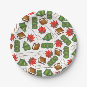 Assiettes En Carton Camping Camping Camping Camping Tente S'mores Exté
