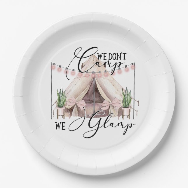 Assiettes En Carton Camping de flamping (Devant)