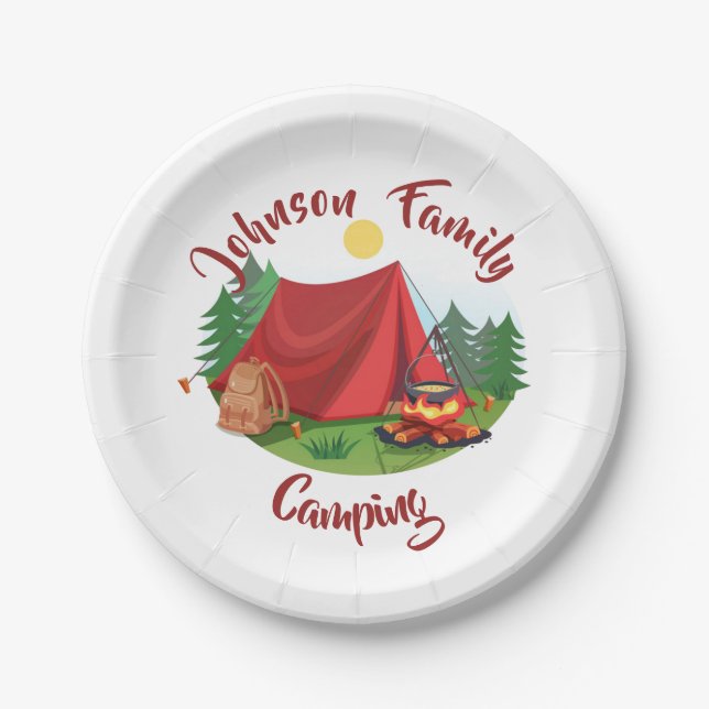 Assiettes En Carton Camping personnalisé (Devant)