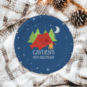 Assiettes En Carton Camping Plaques de fête d'anniversaire