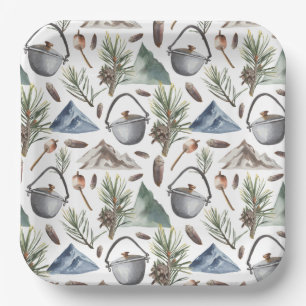 Assiettes En Carton Camping, Randonnée, plein air et nature Thème