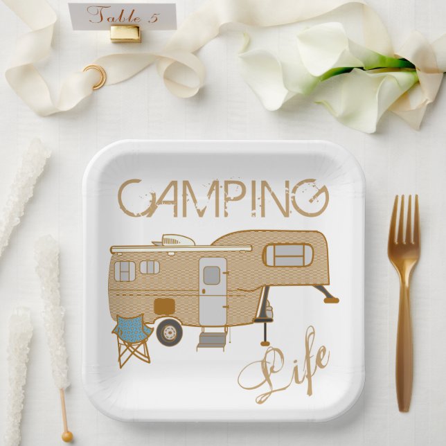 Assiettes En Carton Camping Vie dire 5e roue RV Camper (Mariage)