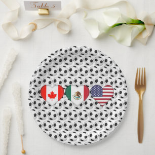 Assiettes En Carton Canada Mexique États-Unis accueillant le tournoi d