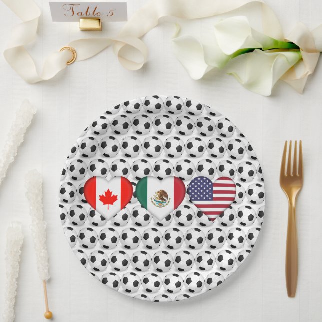 Assiettes En Carton Canada Mexique États-Unis accueillant le tournoi d (Mariage)