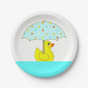 Assiettes En Carton Canard en caoutchouc pour Baby Shower