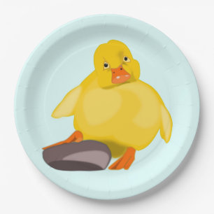 Assiettes En Carton Canard jaune mignon