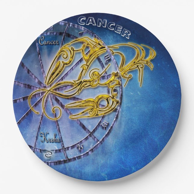 Assiettes En Carton Cancer Zodiac Astrologie design Horoscope (Devant)