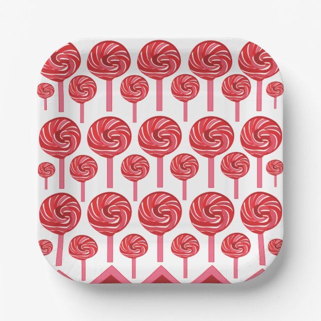 Assiettes En Carton Candy Lollipop Sweet Candy Lollipop Party (Recto)