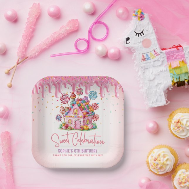 Assiettes En Carton Candyland Sweet Celebration Anniversaire (Fête)
