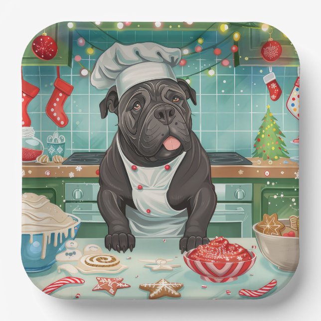 Assiettes En Carton Cane Corso Gîtes de vacances : Noël festif (Recto)