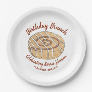 Assiettes En Carton Cannelle Roll Bun Pâtisserie Anniversaire Fête Bru