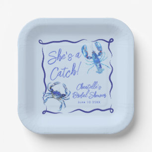 Assiettes En Carton Capricieuse Elle est un Poisson Bleu de la Côte Ma