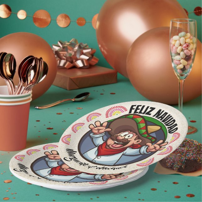 Assiettes En Carton Carácter espagnol Joyeux Noël (Multi)