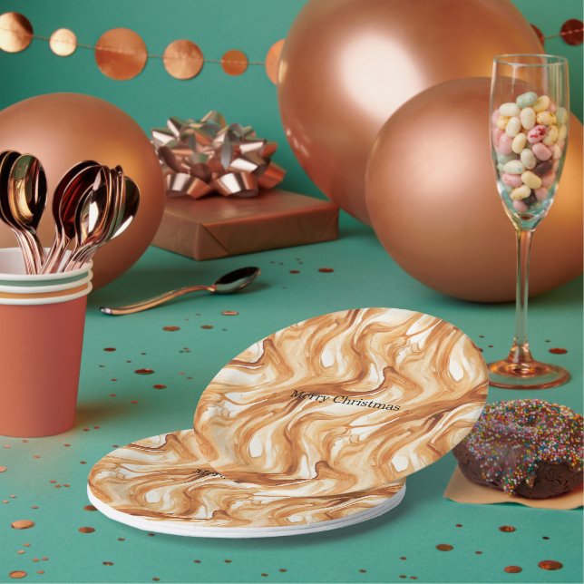 Assiettes En Carton Caramel Carmel Candy Swirls Christmas (Multi)
