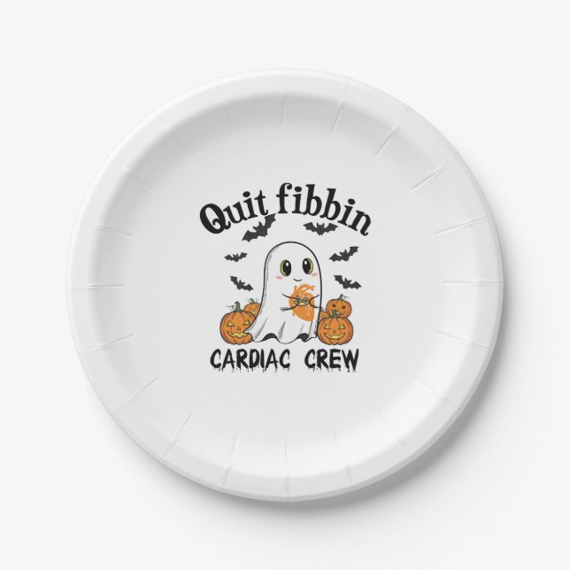 Assiettes En Carton Cardiac Crew Funny Boo-Ghost Citrouille (Devant)