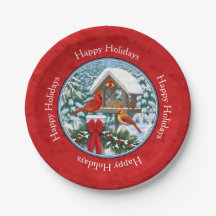 Cardinaux Noël Birdfeeder Rouge