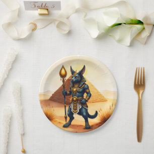 Assiettes En Carton Caricature Anubis - Dieu égyptien de l'après-vie