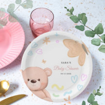 Caricature Baby shower fille Teddy Bear Cute Paste