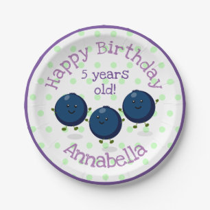 Assiettes En Carton Caricature d'amis mignons bleuets